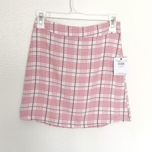 Pink Plaid Woven Mini Skirt Size XS NWT